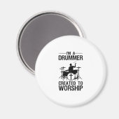 Grappig Christelijke drummer-kunst voor mannen Dru Magneet (Voorkant / Achterkant)
