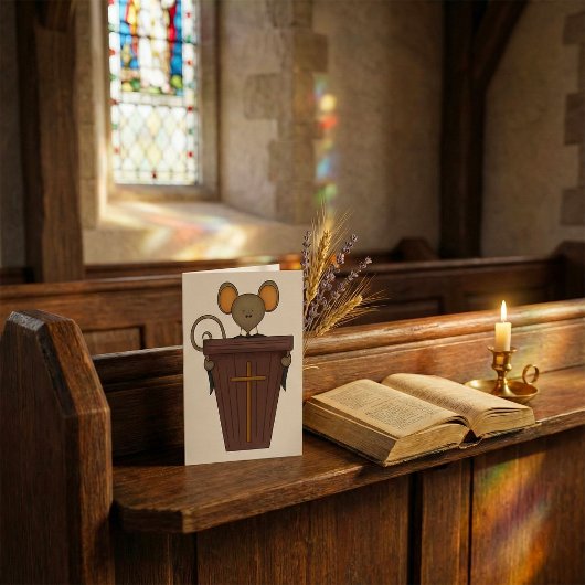 Grappig christelijke kerk muis karakter kaart
