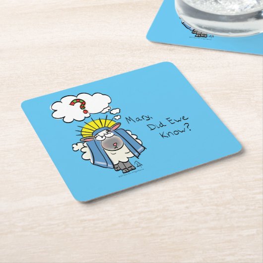 Grappig Christelijke kerststaartschapen Kartonnen Onderzetters (Schuin)