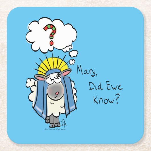 Grappig Christelijke kerststaartschapen Kartonnen Onderzetters (Voorkant)