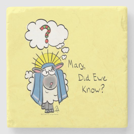 Grappig Christelijke kerststaartschapen Stenen Onderzetter (Voorkant)