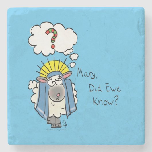 Grappig Christelijke kerststaartschapen Stenen Onderzetter (Voorkant)