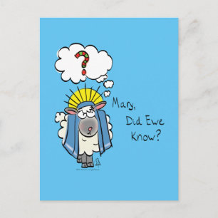 Grappig Christelijke kerststaartschapenkap-Cartoon Briefkaart