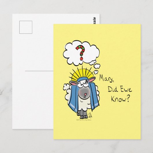 Grappig Christelijke kerststaartschapenkap-Cartoon Briefkaart (Voorkant / Achterkant)