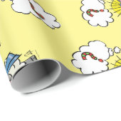 Grappig Christelijke kerststaartschapenkap-Cartoon Cadeaupapier (Rol Hoek)