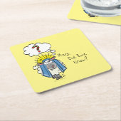 Grappig Christelijke kerststaartschapenkap-Cartoon Kartonnen Onderzetters (Schuin)