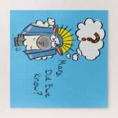 Grappig Christelijke kerststaartschapenkap-Cartoon Legpuzzel (Horizontaal)