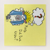 Grappig Christelijke kerststaartschapenkap-Cartoon Legpuzzel (Horizontaal)