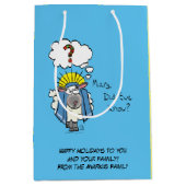 Grappig Christelijke kerststaartschapenkap-Cartoon Medium Cadeauzakje (Voorkant)