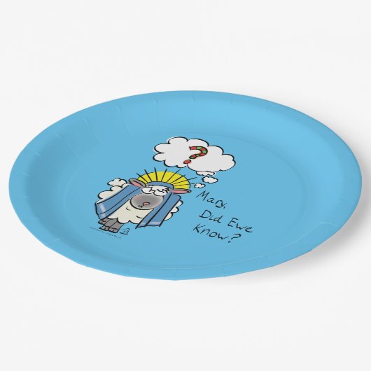 Grappig Christelijke kerststaartschapenkap-Cartoon Papieren Bordje (Gekanteld)