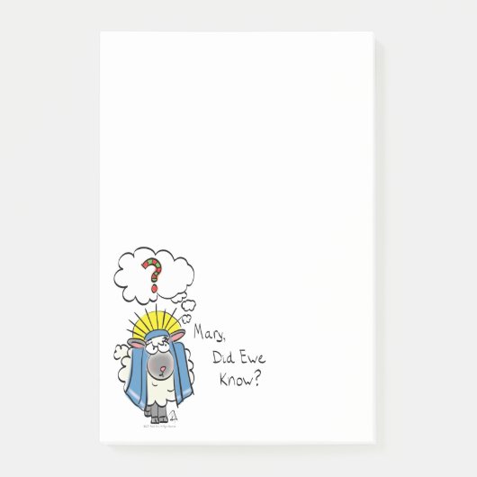 Grappig Christelijke kerststaartschapenkap-Cartoon Post-it® Notes (Voorkant)