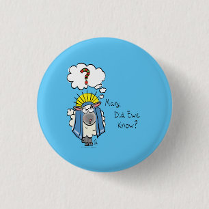 Grappig Christelijke kerststaartschapenkap-Cartoon Ronde Button 3,2 Cm