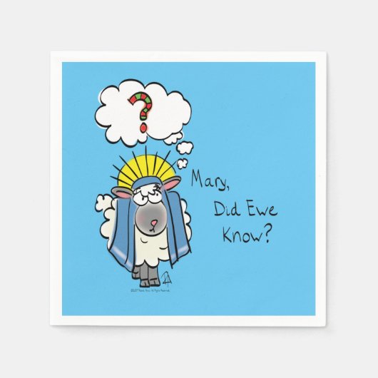 Grappig Christelijke kerststaartschapenkap-Cartoon Servet (Voorkant)