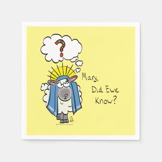 Grappig Christelijke kerststaartschapenkap-Cartoon Servet (Voorkant)