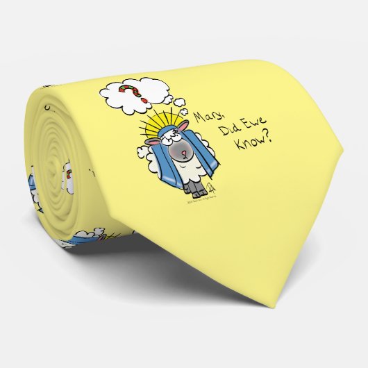 Grappig Christelijke kerststaartschapenkap-Cartoon Stropdas (Opgerold)