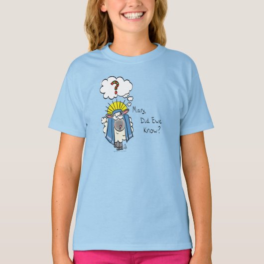 Grappig Christelijke kerststaartschapenkap-Cartoon T-shirt (Voorkant)