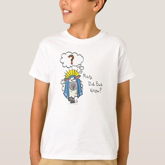 Grappig Christelijke kerststaartschapenkap-Cartoon T-shirt (Voorkant)