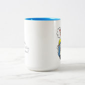 Grappig Christelijke kerststaartschapenkap-Cartoon Tweekleurige Koffiemok (Center)