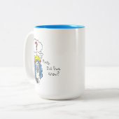 Grappig Christelijke kerststaartschapenkap-Cartoon Tweekleurige Koffiemok (Voorkant links)