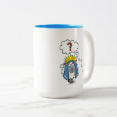 Grappig Christelijke kerststaartschapenkap-Cartoon Tweekleurige Koffiemok (Voorkant rechts)