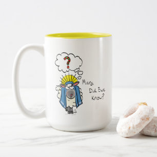 Grappig Christelijke kerststaartschapenkap-Cartoon Tweekleurige Koffiemok