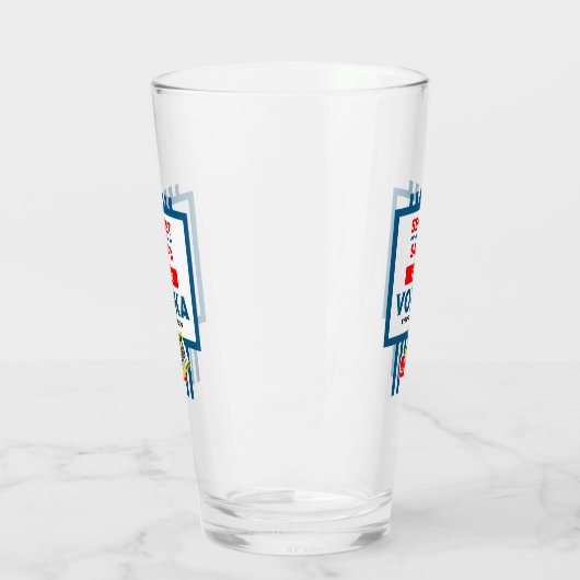 Grappig Christmas Wodka label Glas (Links)