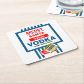 Grappig Christmas Wodka label Kartonnen Onderzetters (Schuin)