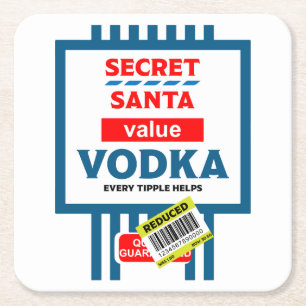 Grappig Christmas Wodka label Kartonnen Onderzetters