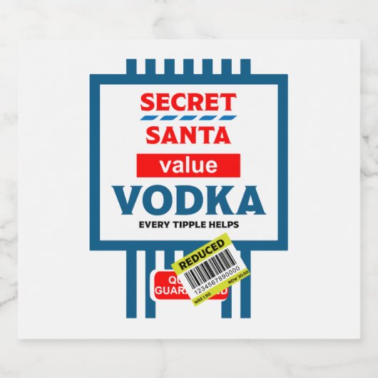 Grappig Christmas Wodka label Likeurfles Etiket (Enkel label)