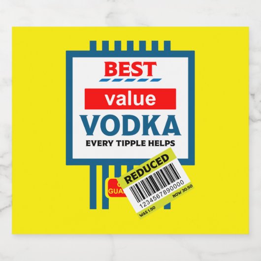 Grappig Christmas Wodka label Likeurfles Etiket (Enkel label)