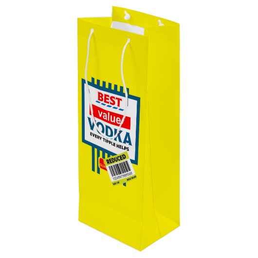 Grappig Christmas Wodka label Wijn Cadeautas (Achterkant Gekanteld)