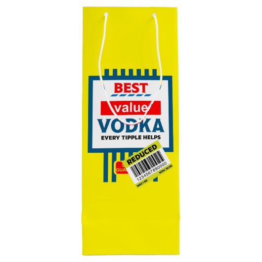 Grappig Christmas Wodka label Wijn Cadeautas (Achterkant)