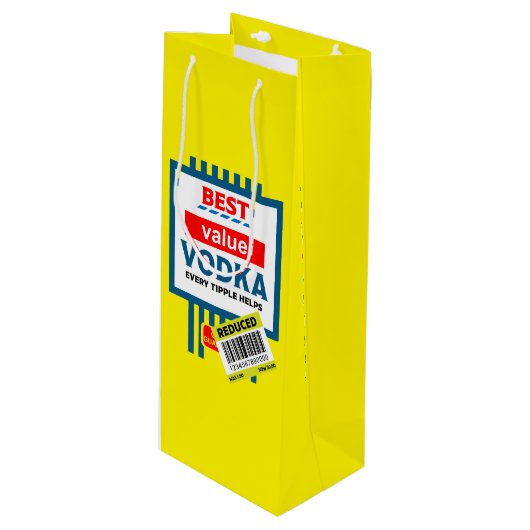 Grappig Christmas Wodka label Wijn Cadeautas (Voorkant Gekanteld)