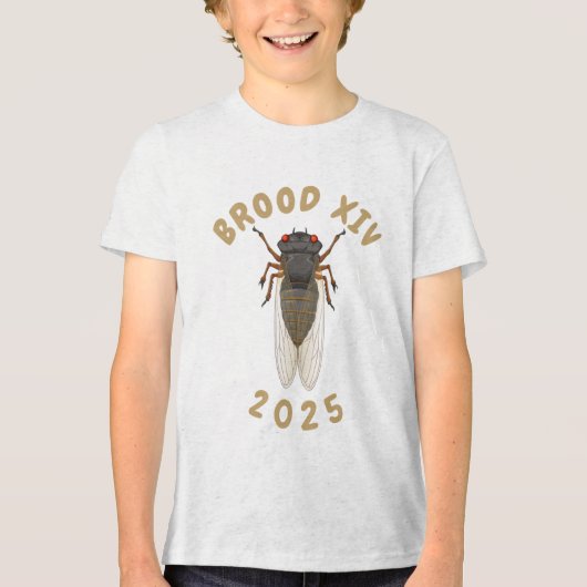 Grappig Cicada Brood XIV 2025 Natuur Bug Lover Tri-Blend Shirt (Voorkant)