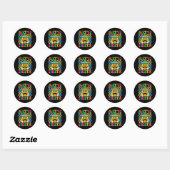 Grappig Cinco De Mayo Checkered Let's Fiesta Smile Ronde Sticker (Vel)