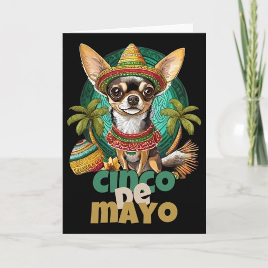 Grappig Cinco De Mayo Hond Design Cute Chihuahua M Kaart (Voorkant)