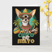 Grappig Cinco De Mayo Hond Design Cute Chihuahua M Kaart (Gele Bloem)
