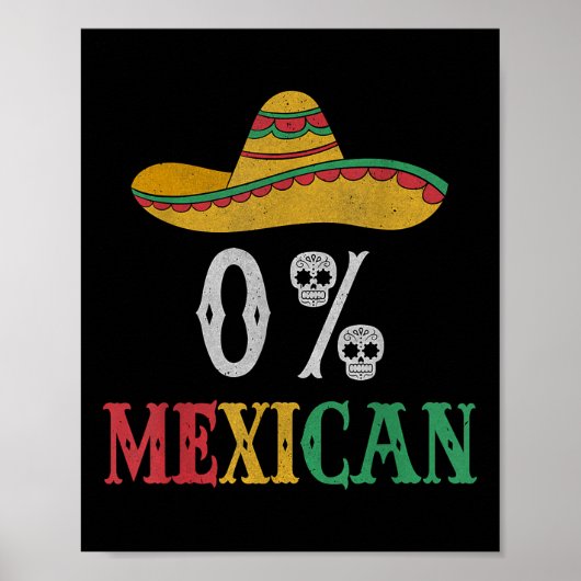Grappig Cinco de Mayo Mexico Fiesta Party 0 procen Poster (Voorkant)
