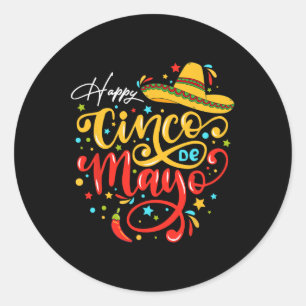 Grappig Cinco de Mayo Party Fiesta 5 De Mayo Mexic Ronde Sticker