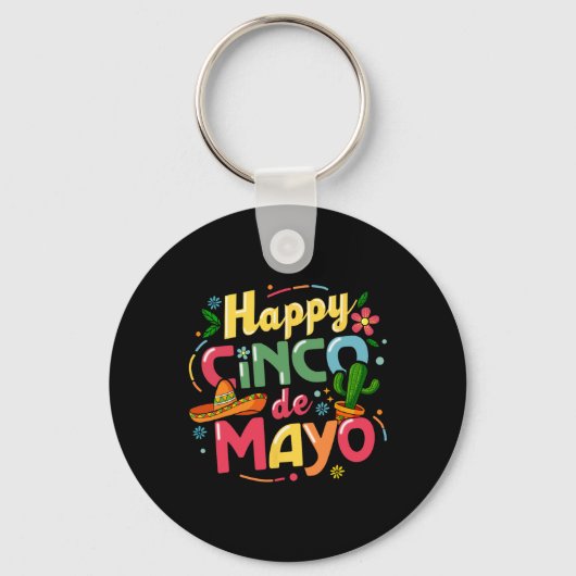 Grappig Cinco De Mayo Shirt Laten we Fiesta Squad  Sleutelhanger (Voorkant)