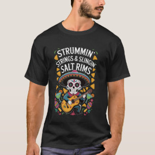 Grappig Cinco De Mayo Skelet Mariachi Gitaar Feest T-shirt