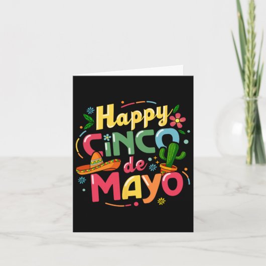 Grappig Cinco De Mayo T-shirt Laat Fiesta Squad 5  Kaart (Voorkant)