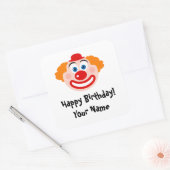 Grappig circus clown custom kind's Verjaardag stic Vierkante Sticker (Envelop)