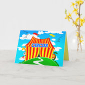 Grappig circus, wenskaart kaart (Gele Bloem)