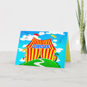 Grappig circus, wenskaart kaart