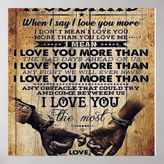 Grappig citaat aan echtgenoot | Cadeau voor je Man Poster (Voorkant)