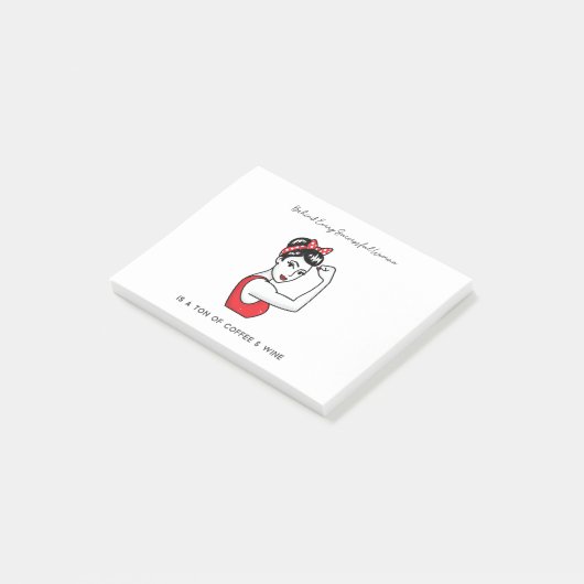 Grappig citaat achter elke succesvolle vrouw is .. post-it® notes (Schuin)