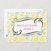 Grappig citaat als het leven je citroenen geeft, v briefkaart (Voorkant / Achterkant)