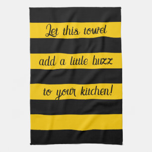 Grappig citaat Bijen Classic Bumble Bee Stripes Theedoek