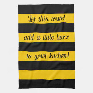 Grappig citaat Bijen Classic Bumble Bee Stripes Theedoek